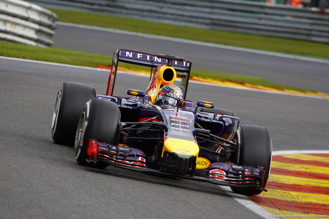 GP BELGIO, 23.08.2014- Prove Libere 3, Sebastian Vettel (GER) Red Bull Racing RB10