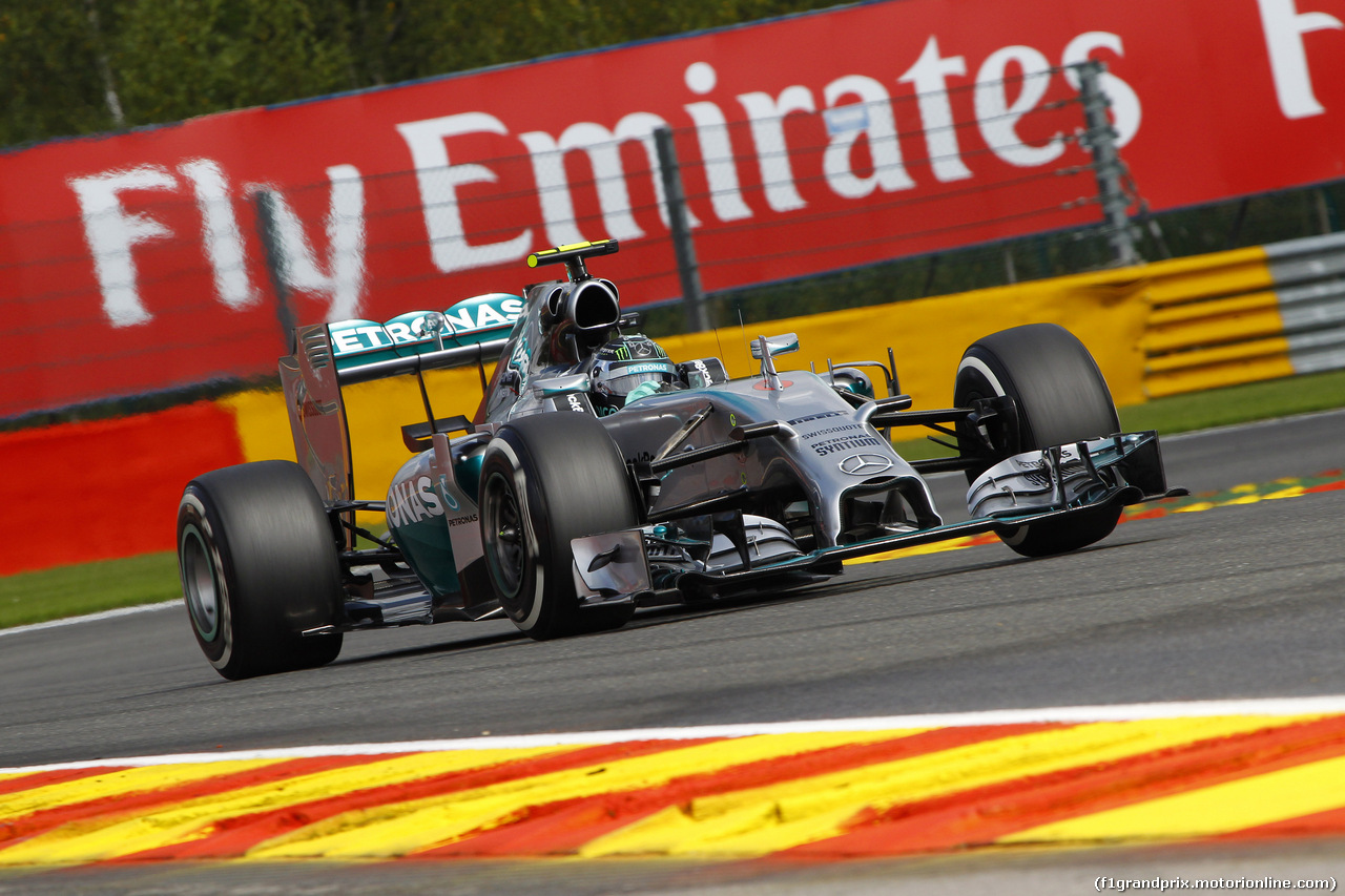 GP BELGIO, 23.08.2014- Prove Libere 3, Nico Rosberg (GER) Mercedes AMG F1 W05