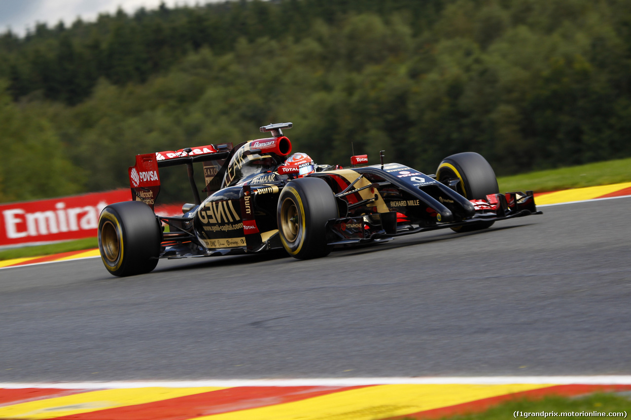 GP BELGIO, 23.08.2014- Prove Libere 3, Romain Grosjean (FRA) Lotus F1 Team E22