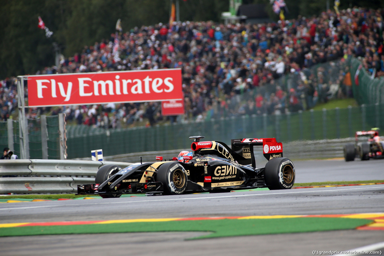 GP BELGIO, 23.08.2014- Prove Libere 3, Romain Grosjean (FRA) Lotus F1 Team E22