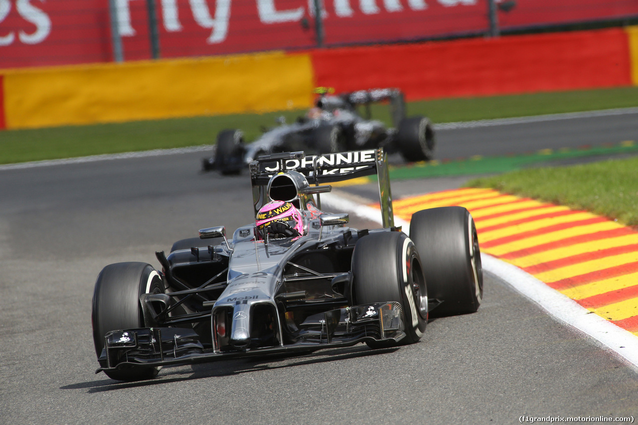GP BELGIO, 23.08.2014- Prove Libere 3, Jenson Button (GBR) McLaren Mercedes MP4-29