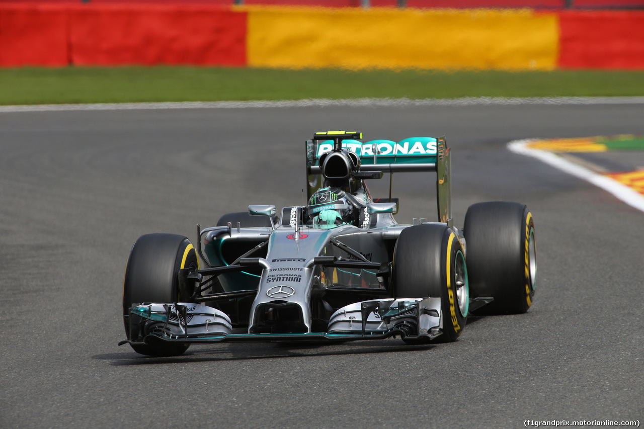 GP BELGIO, 23.08.2014- Prove Libere 3, Nico Rosberg (GER) Mercedes AMG F1 W05