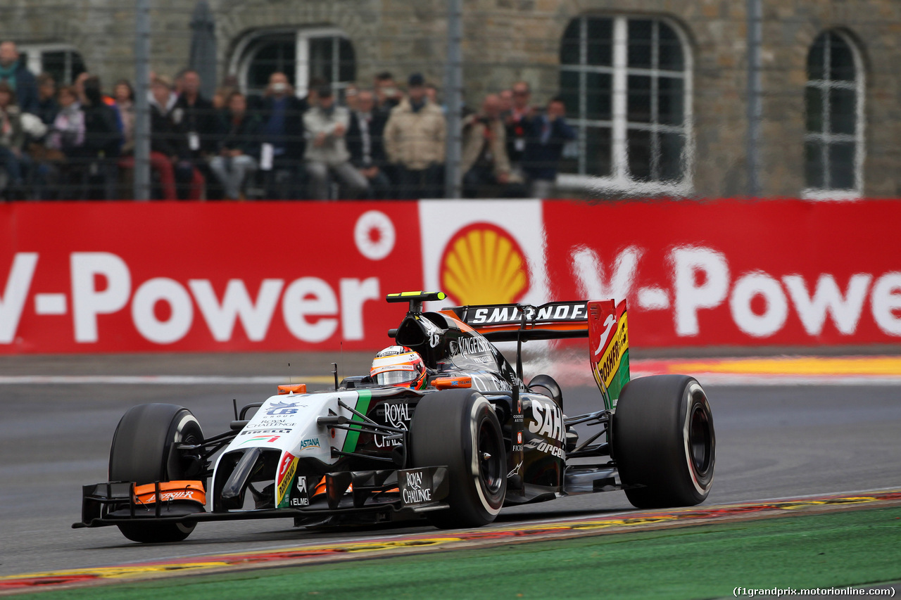 GP BELGIO, 23.08.2014- Prove Libere 3, Sergio Perez (MEX) Sahara Force India F1 VJM07