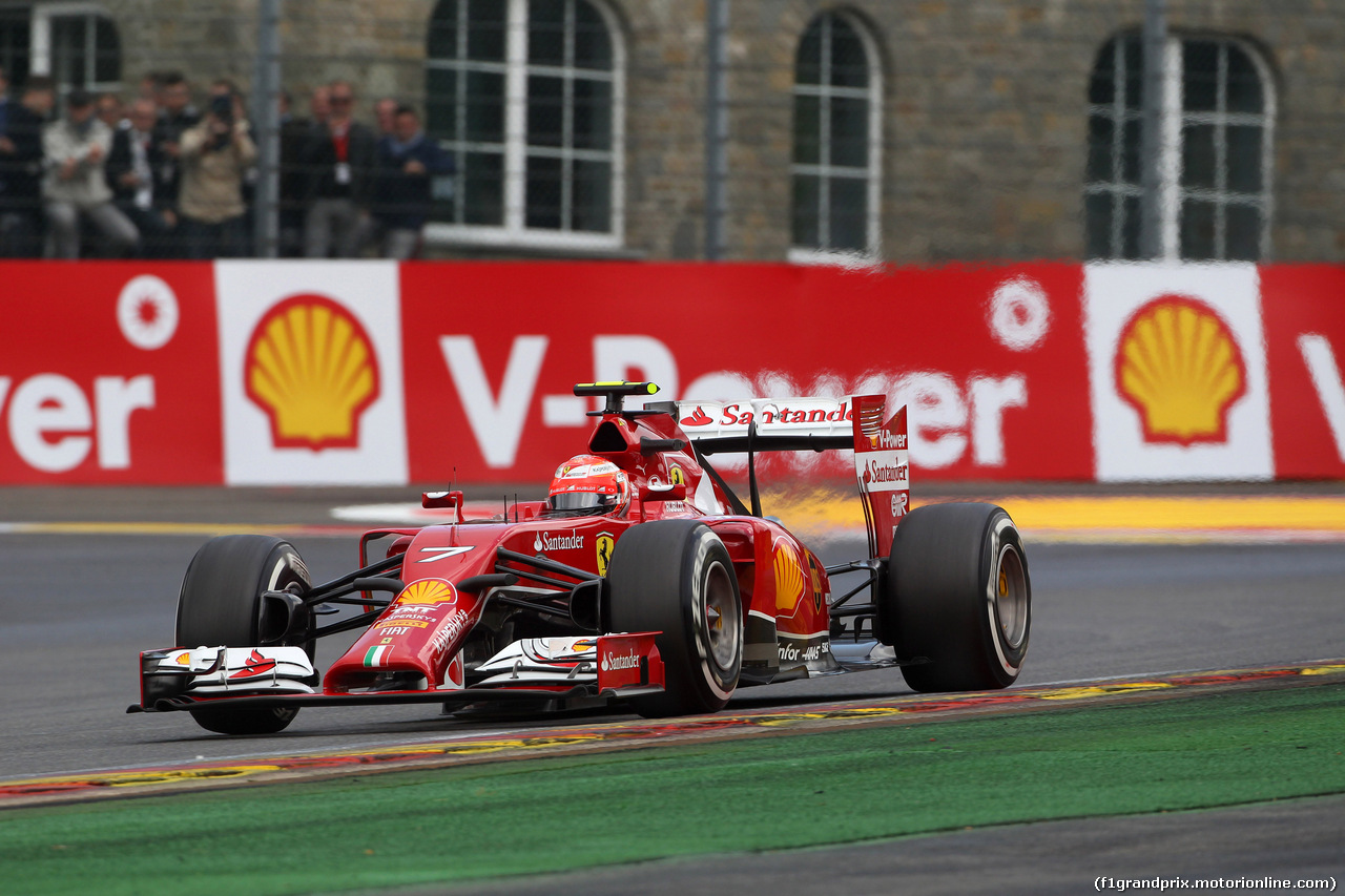 GP BELGIO, 23.08.2014- Prove Libere 3, Kimi Raikkonen (FIN) Ferrari F14-T