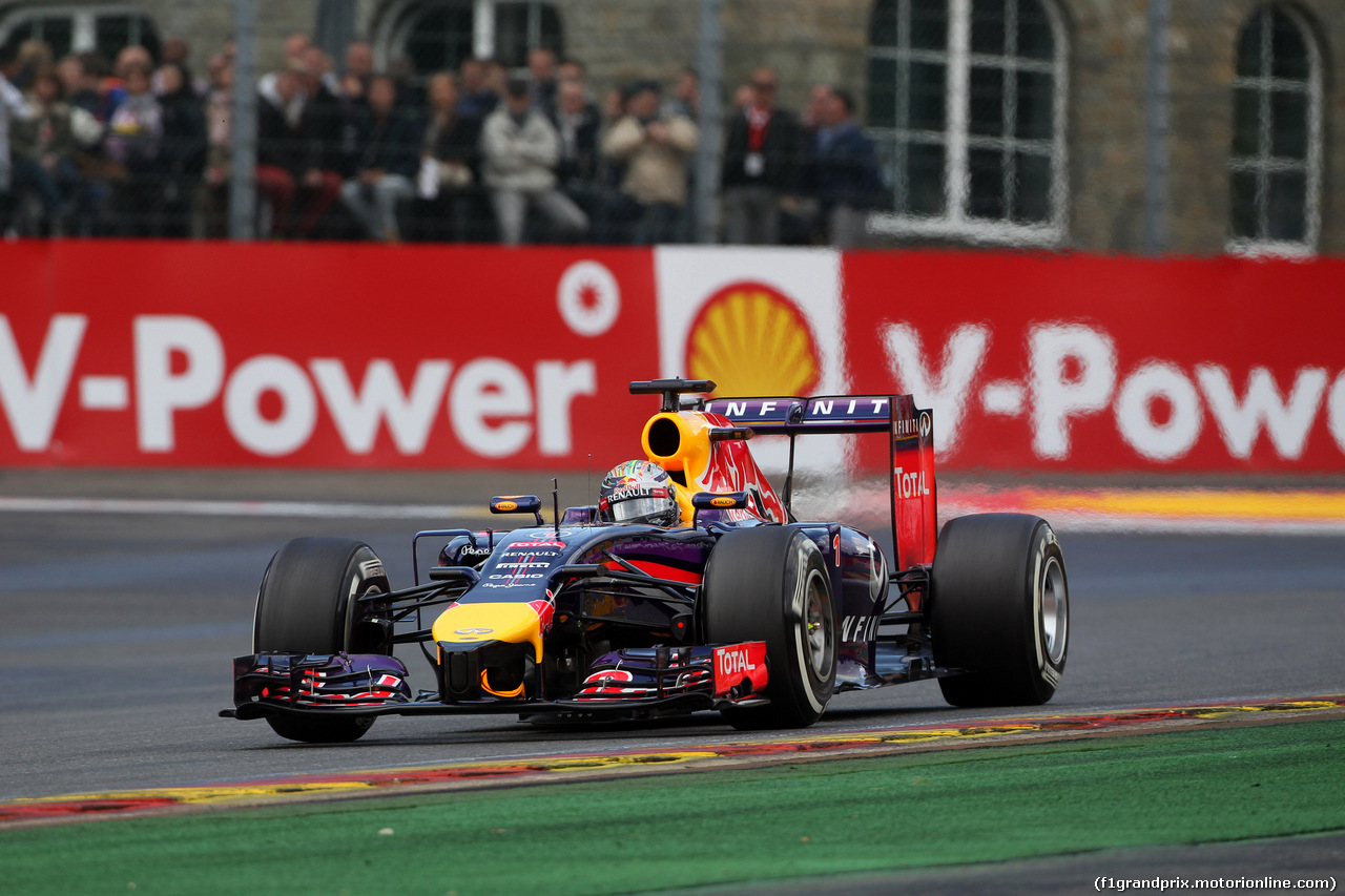 GP BELGIO, 23.08.2014- Prove Libere 3, Sebastian Vettel (GER) Red Bull Racing RB10