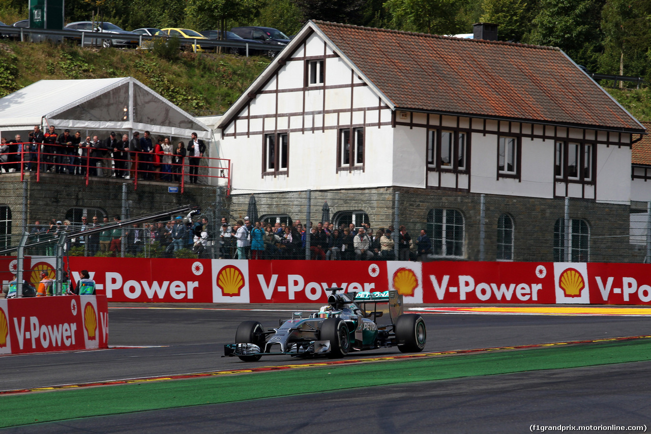 GP BELGIO, 23.08.2014- Prove Libere 3, Lewis Hamilton (GBR) Mercedes AMG F1 W05