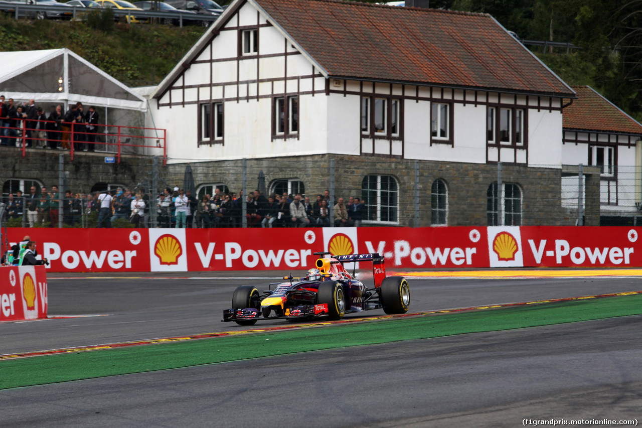 GP BELGIO, 23.08.2014- Prove Libere 3, Sebastian Vettel (GER) Red Bull Racing RB10