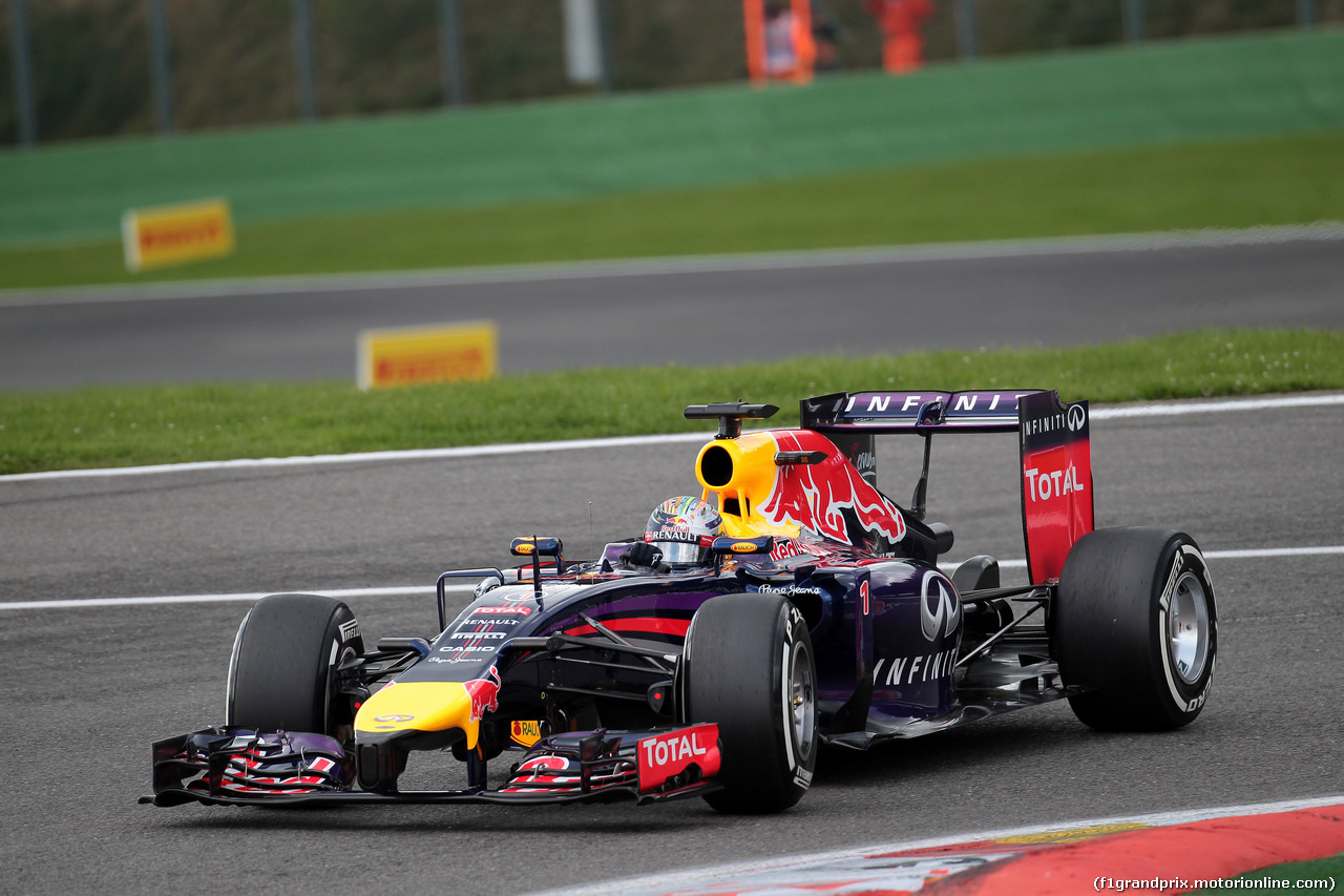 GP BELGIO, 23.08.2014- Prove Libere 3, Sebastian Vettel (GER) Red Bull Racing RB10