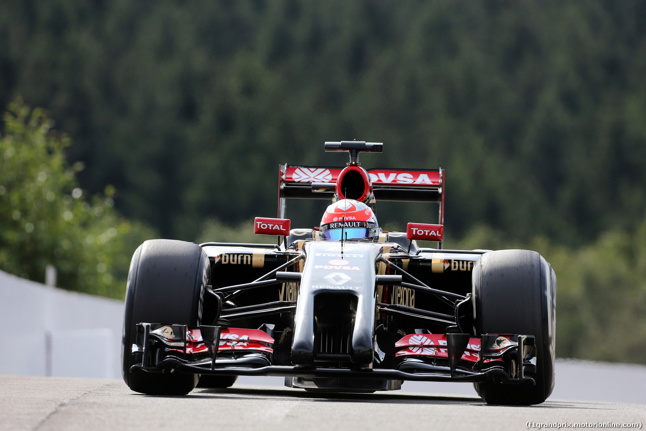 GP BELGIO, 22.08.2014- Prove Libere 1, Romain Grosjean (FRA) Lotus F1 Team E22