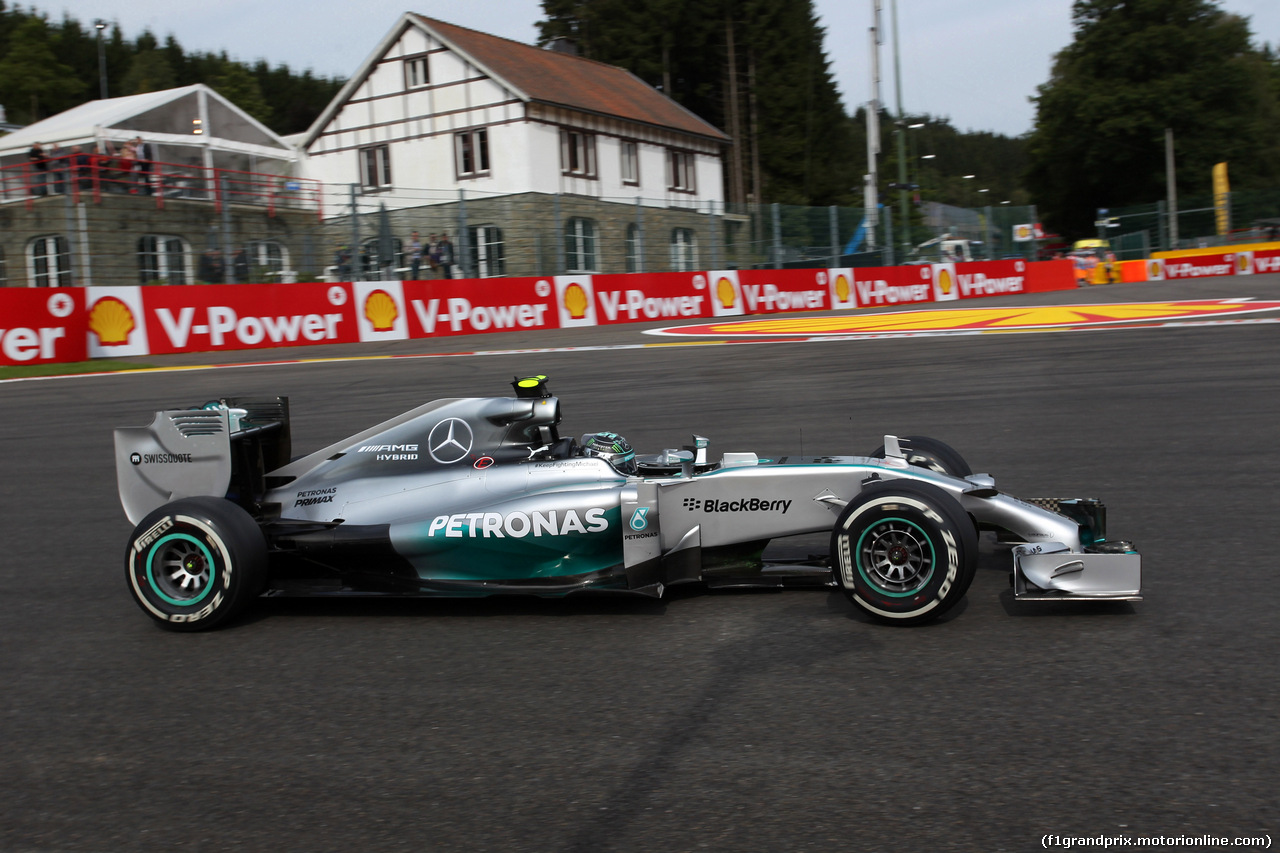 GP BELGIO, 22.08.2014- Prove Libere 1, Nico Rosberg (GER) Mercedes AMG F1 W05