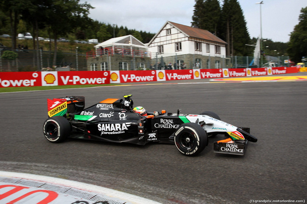 GP BELGIO, 22.08.2014- Prove Libere 1, Sergio Perez (MEX) Sahara Force India F1 VJM07