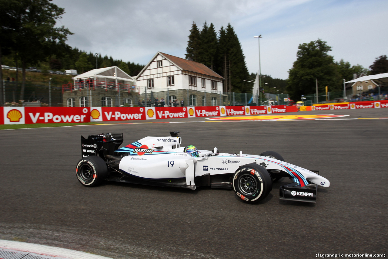 GP BELGIO, 22.08.2014- Prove Libere 1, Felipe Massa (BRA) Williams F1 Team FW36