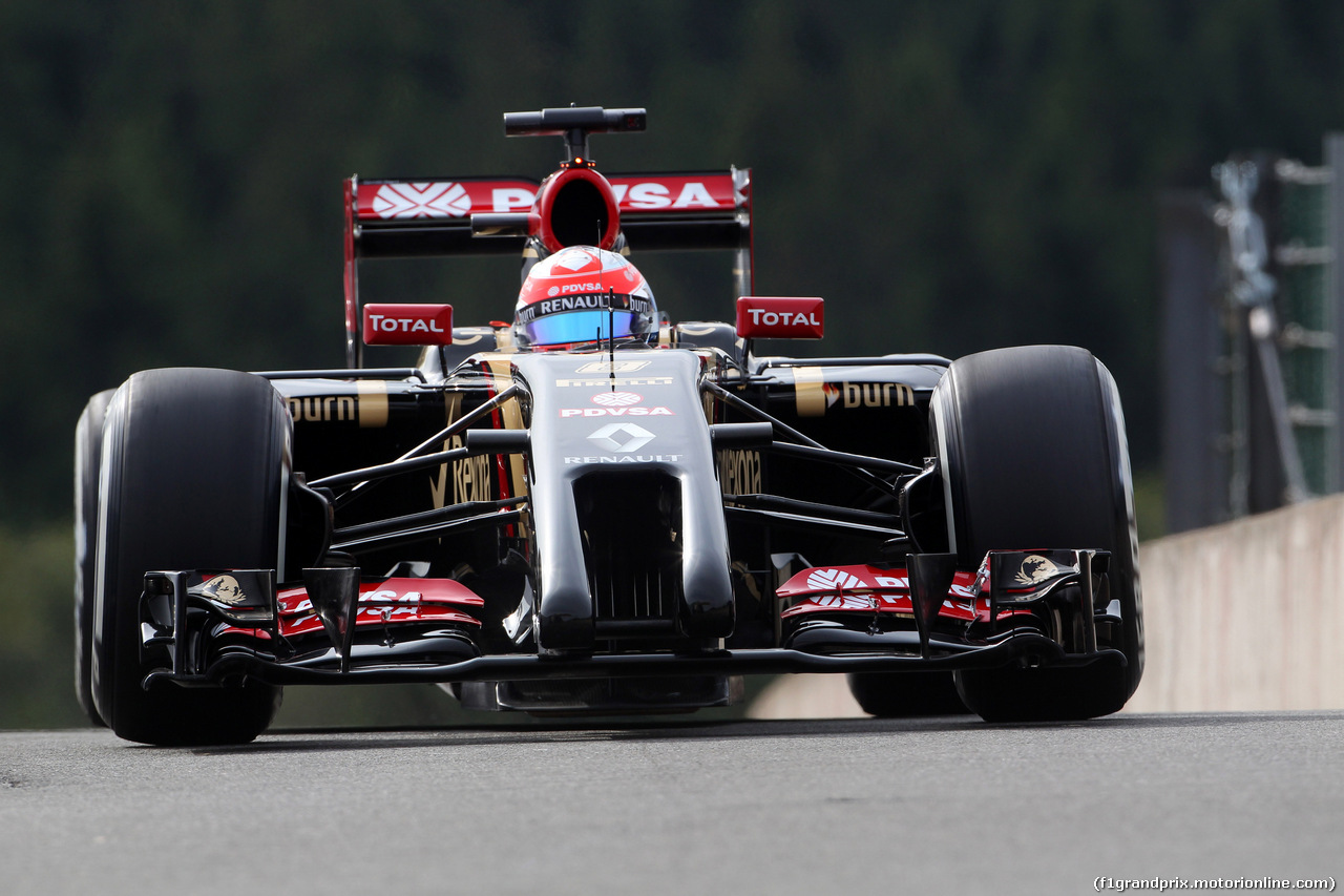 GP BELGIO, 22.08.2014- Prove Libere 1, Romain Grosjean (FRA) Lotus F1 Team E22