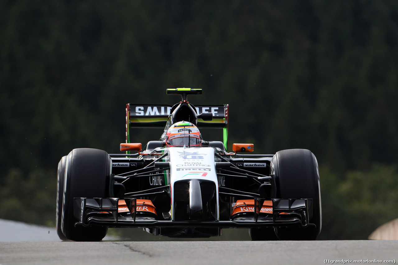 GP BELGIO, 22.08.2014- Prove Libere 1, Sergio Perez (MEX) Sahara Force India F1 VJM07