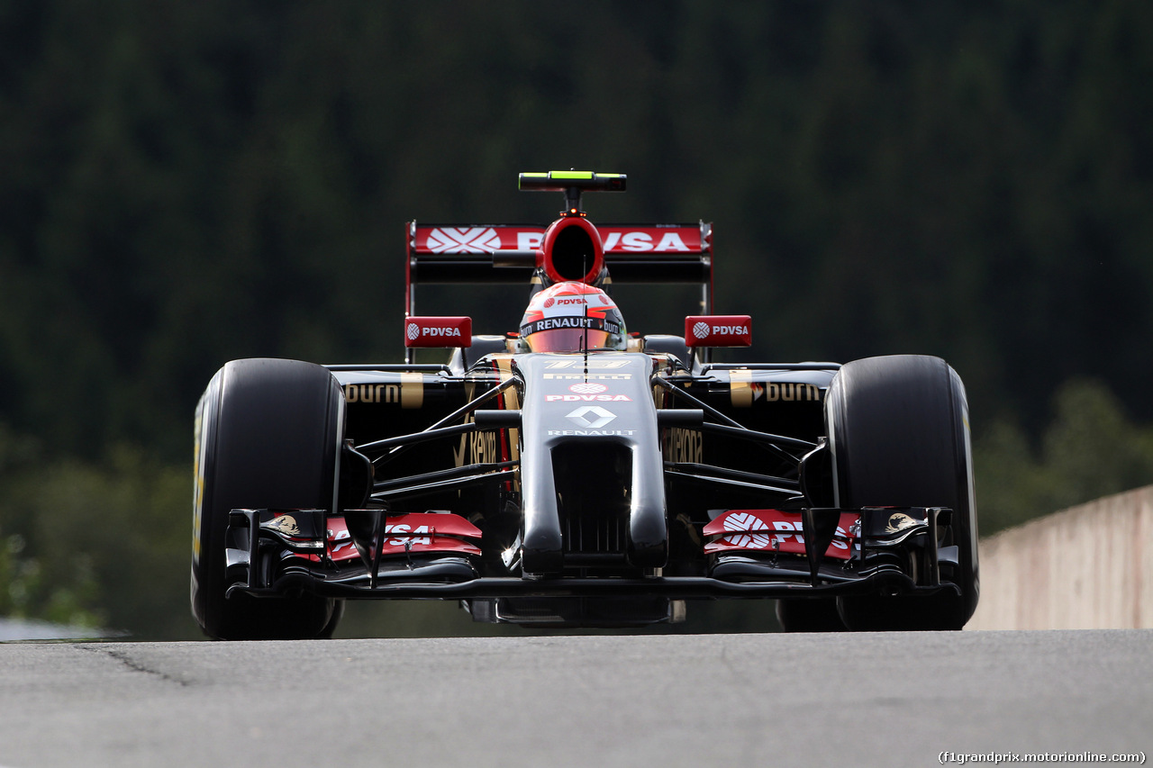 GP BELGIO, 22.08.2014- Prove Libere 1, Pastor Maldonado (VEN) Lotus F1 Team E22