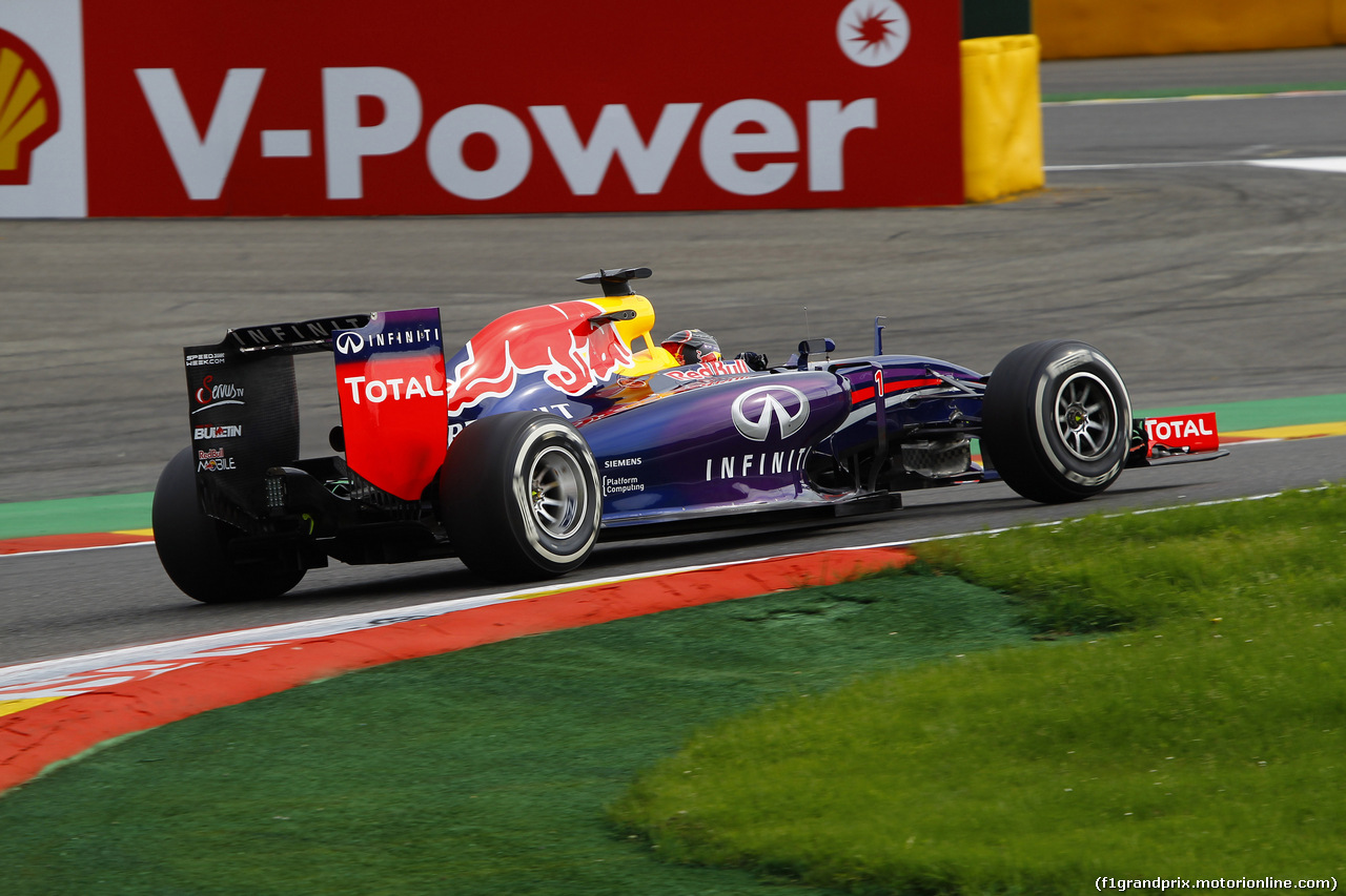 GP BELGIO, 22.08.2014- Prove Libere 1, Sebastian Vettel (GER) Red Bull Racing RB10