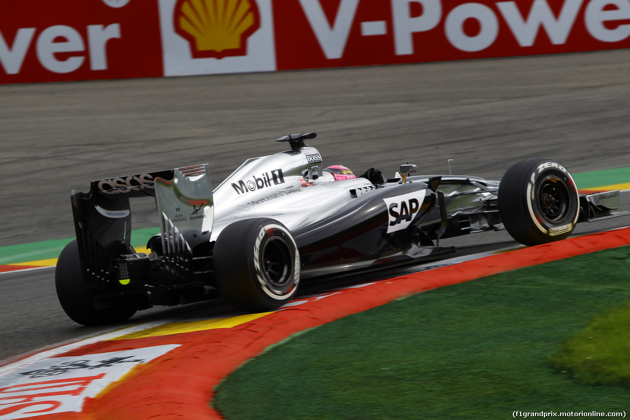 GP BELGIO, 22.08.2014- Prove Libere 1, Jenson Button (GBR) McLaren Mercedes MP4-29