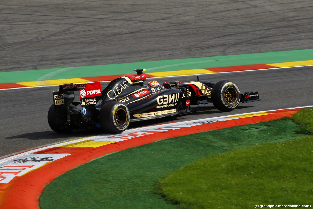 GP BELGIO, 22.08.2014- Prove Libere 1, Pastor Maldonado (VEN) Lotus F1 Team E22
