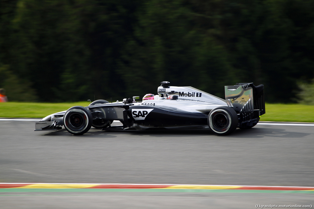 GP BELGIO, 22.08.2014- Prove Libere 1, Jenson Button (GBR) McLaren Mercedes MP4-29
