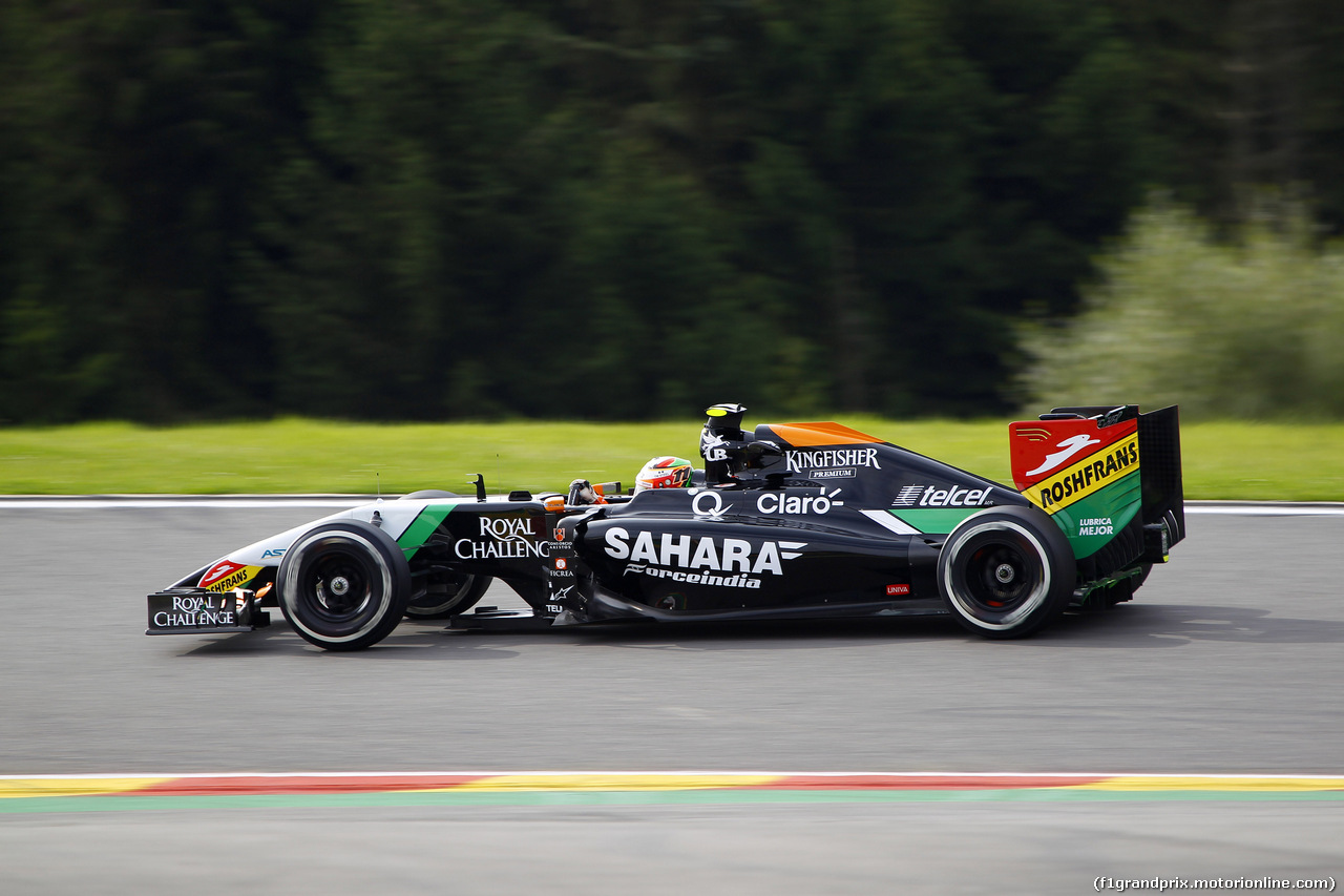GP BELGIO, 22.08.2014- Prove Libere 1, Sergio Perez (MEX) Sahara Force India F1 VJM07