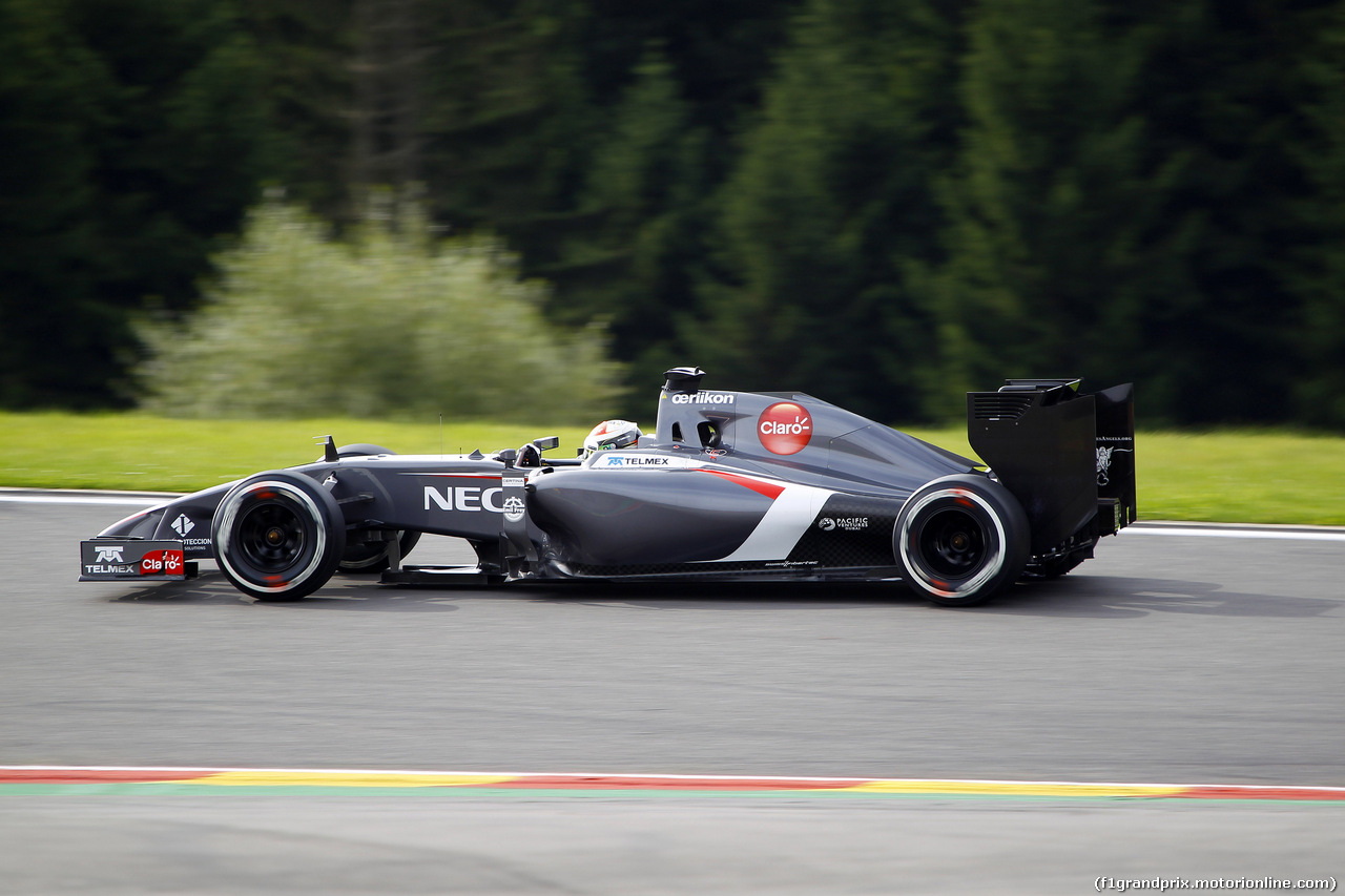 GP BELGIO, 22.08.2014- Prove Libere 1, Adrian Sutil (GER) Sauber F1 Team C33