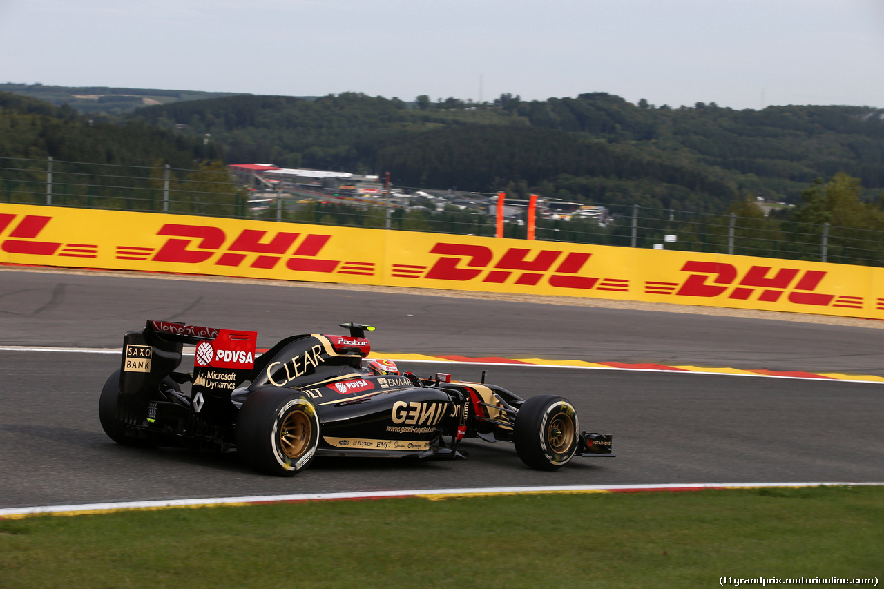 GP BELGIO, 22.08.2014- Prove Libere 1, Pastor Maldonado (VEN) Lotus F1 Team E22