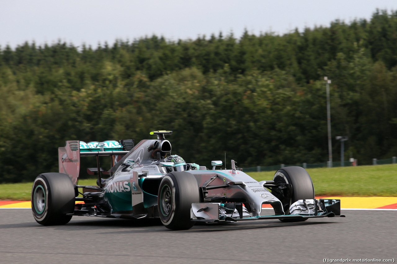 GP BELGIO, 22.08.2014- Prove Libere 1, Nico Rosberg (GER) Mercedes AMG F1 W05