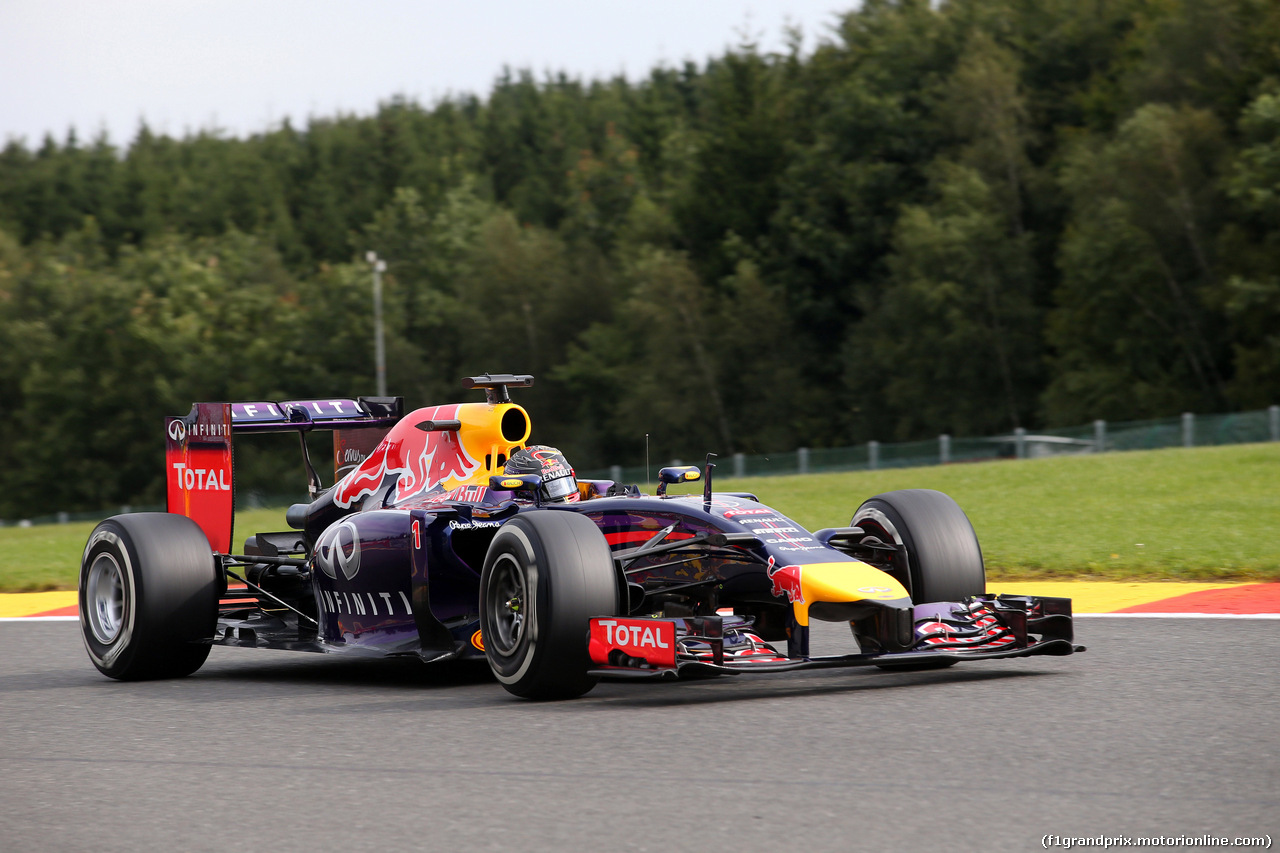 GP BELGIO, 22.08.2014- Prove Libere 1, Sebastian Vettel (GER) Red Bull Racing RB10