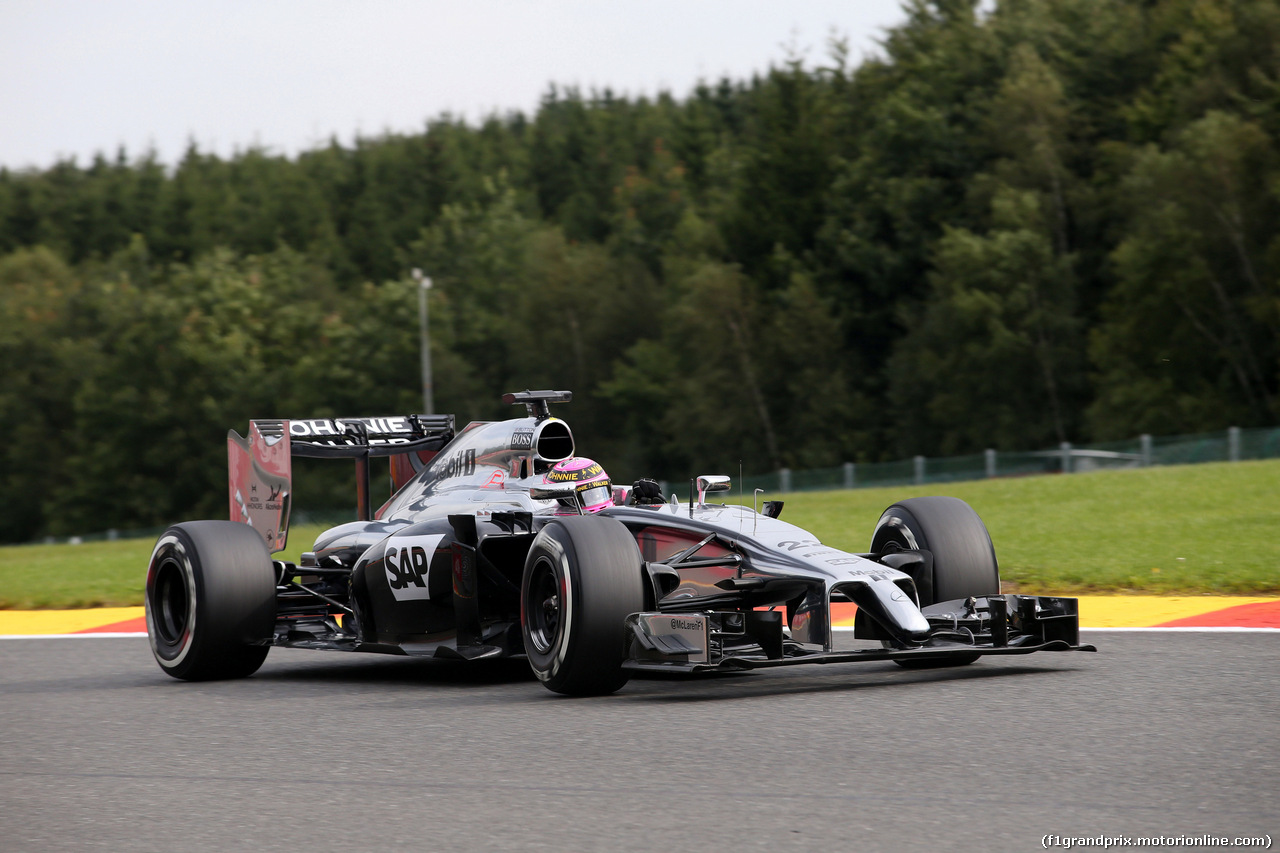 GP BELGIO, 22.08.2014- Prove Libere 1, Jenson Button (GBR) McLaren Mercedes MP4-29