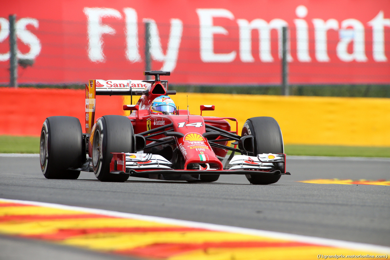 GP BELGIO, 22.08.2014- Prove Libere 1, Fernando Alonso (ESP) Ferrari F14-T