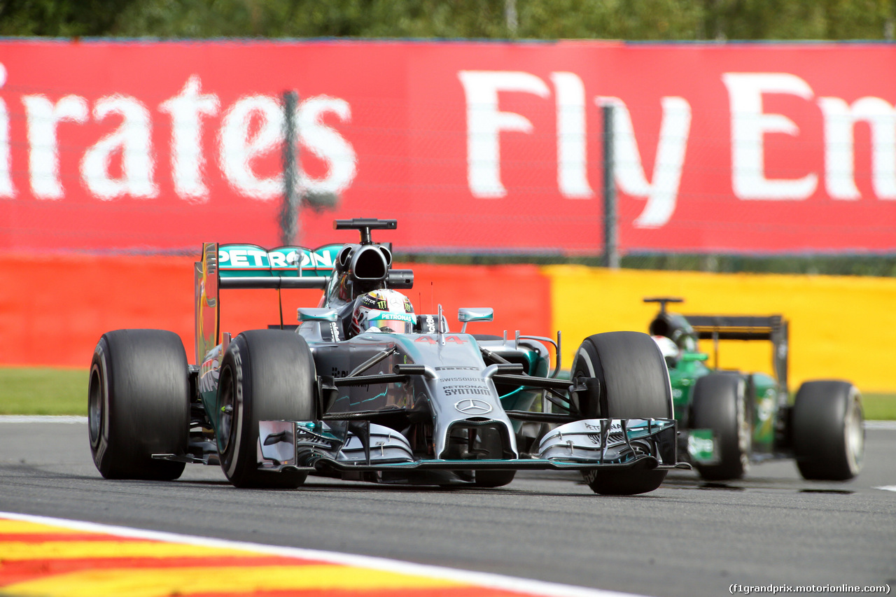 GP BELGIO, 22.08.2014- Prove Libere 1, Lewis Hamilton (GBR) Mercedes AMG F1 W05