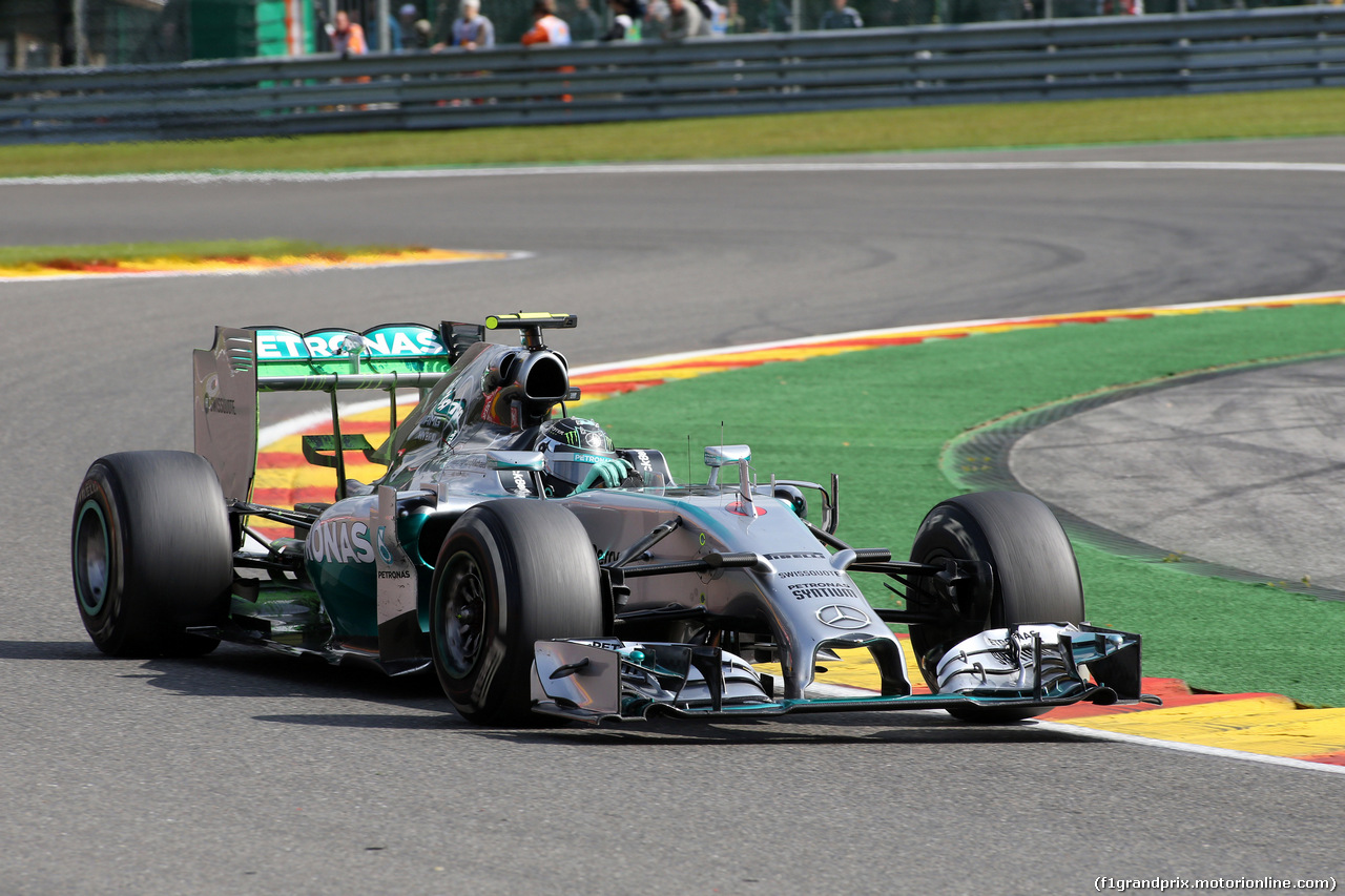 GP BELGIO, 22.08.2014- Prove Libere 1, Nico Rosberg (GER) Mercedes AMG F1 W05