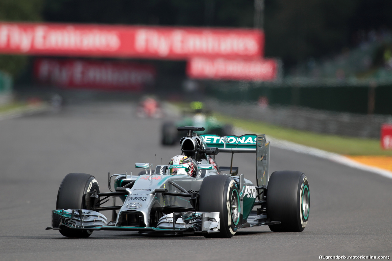 GP BELGIO, 22.08.2014- Prove Libere 1, Lewis Hamilton (GBR) Mercedes AMG F1 W05