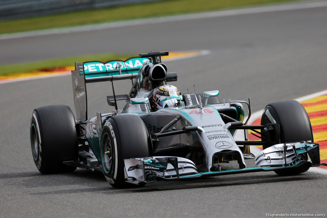 GP BELGIO, 22.08.2014- Prove Libere 1, Lewis Hamilton (GBR) Mercedes AMG F1 W05