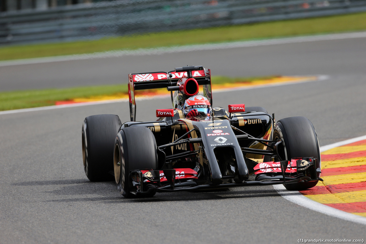 GP BELGIO, 22.08.2014- Prove Libere 1, Romain Grosjean (FRA) Lotus F1 Team E22