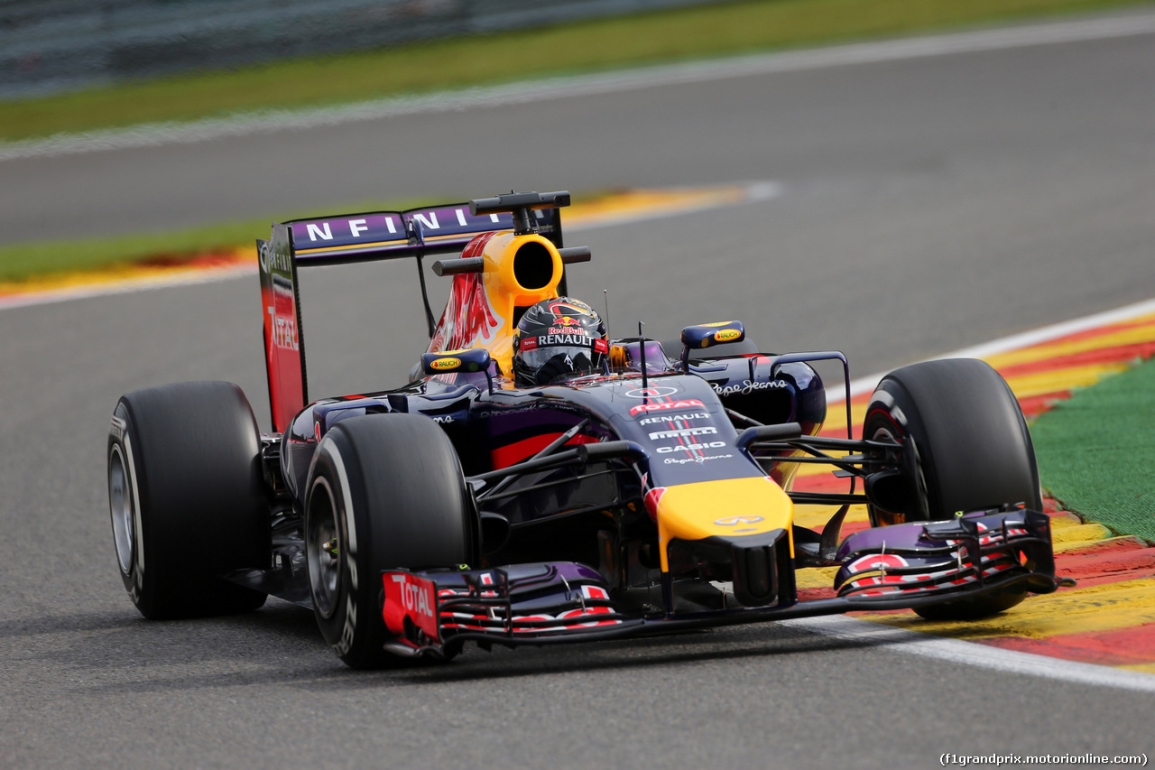 GP BELGIO, 22.08.2014- Prove Libere 1, Sebastian Vettel (GER) Red Bull Racing RB10