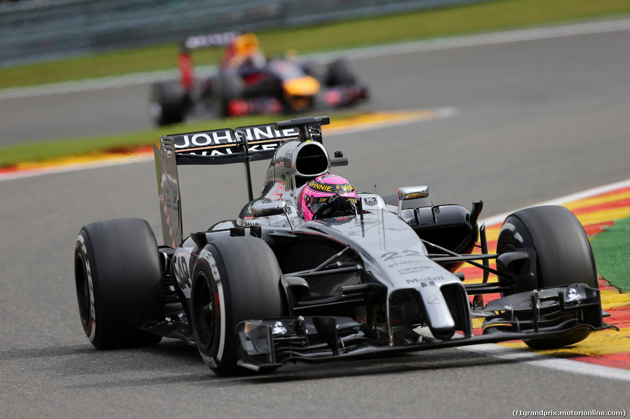 GP BELGIO, 22.08.2014- Prove Libere 1, Jenson Button (GBR) McLaren Mercedes MP4-29