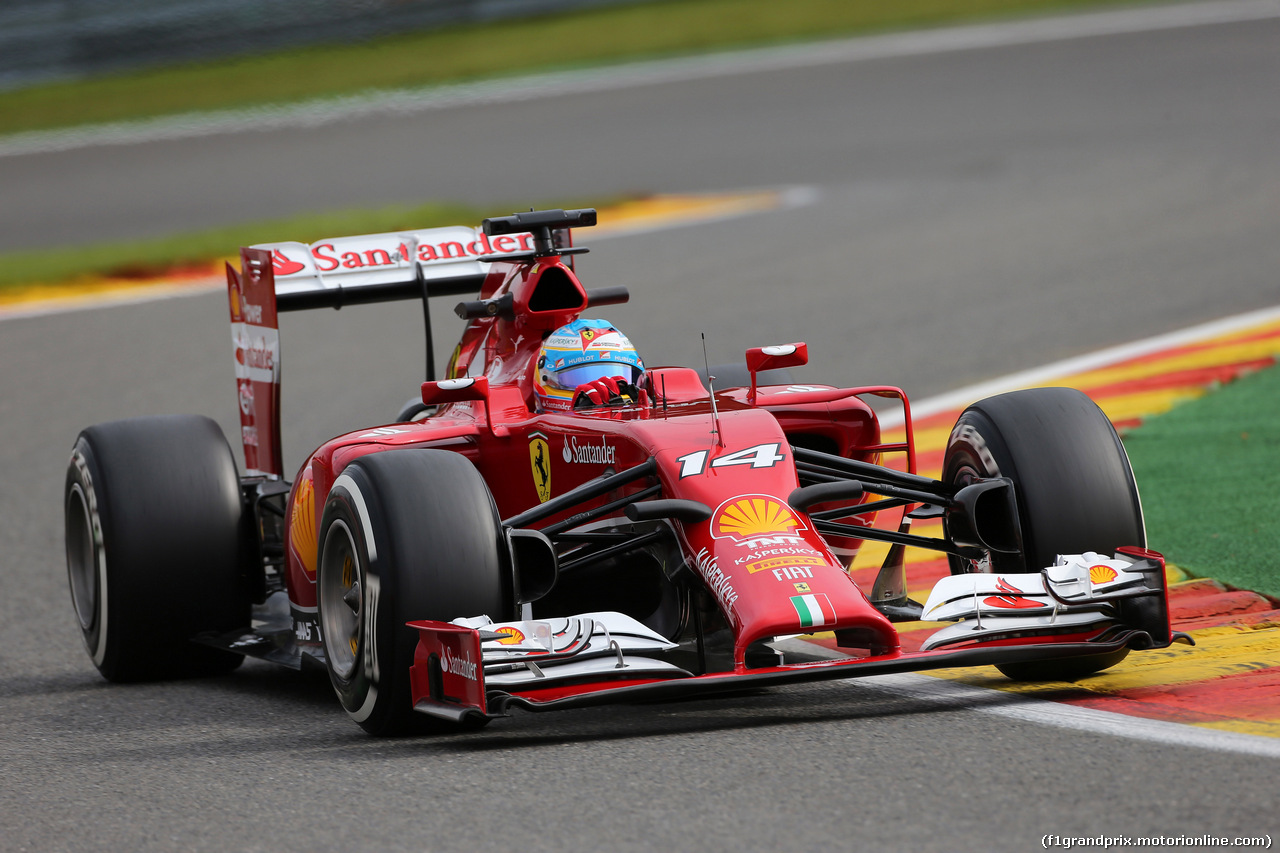 GP BELGIO, 22.08.2014- Prove Libere 1, Fernando Alonso (ESP) Ferrari F14-T