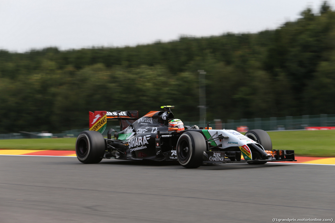 GP BELGIO, 22.08.2014- Prove Libere 1, Sergio Perez (MEX) Sahara Force India F1 VJM07