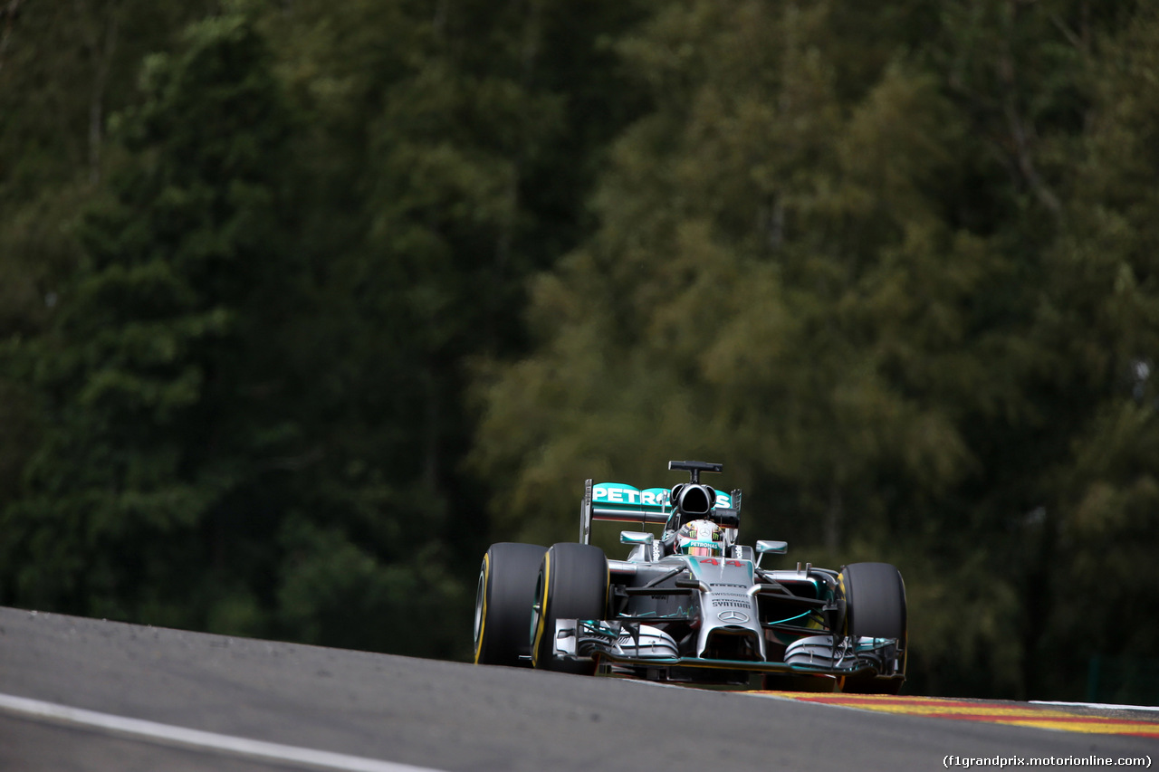 GP BELGIO, 22.08.2014- Prove Libere 2, Lewis Hamilton (GBR) Mercedes AMG F1 W05