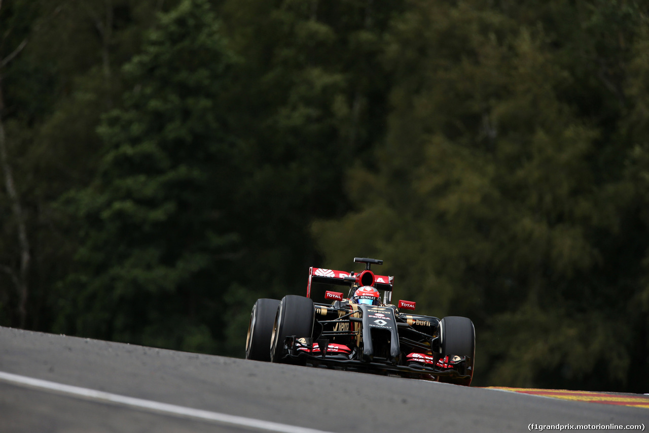 GP BELGIO, 22.08.2014- Prove Libere 2, Romain Grosjean (FRA) Lotus F1 Team E22