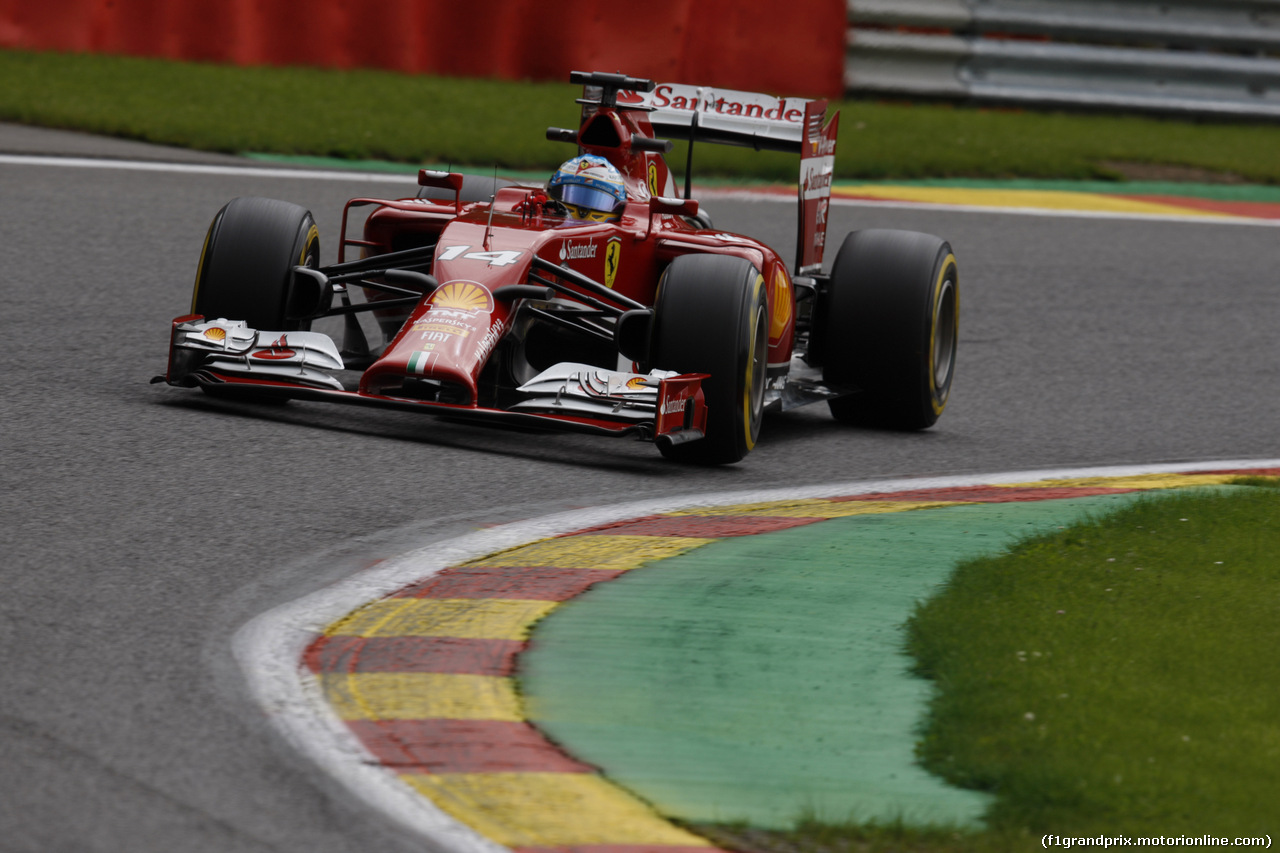 GP BELGIO, 22.08.2014- Prove Libere 2, Fernando Alonso (ESP) Ferrari F14-T