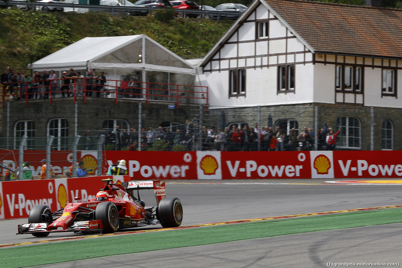 GP BELGIO, 22.08.2014- Prove Libere 2, Kimi Raikkonen (FIN) Ferrari F14-T
