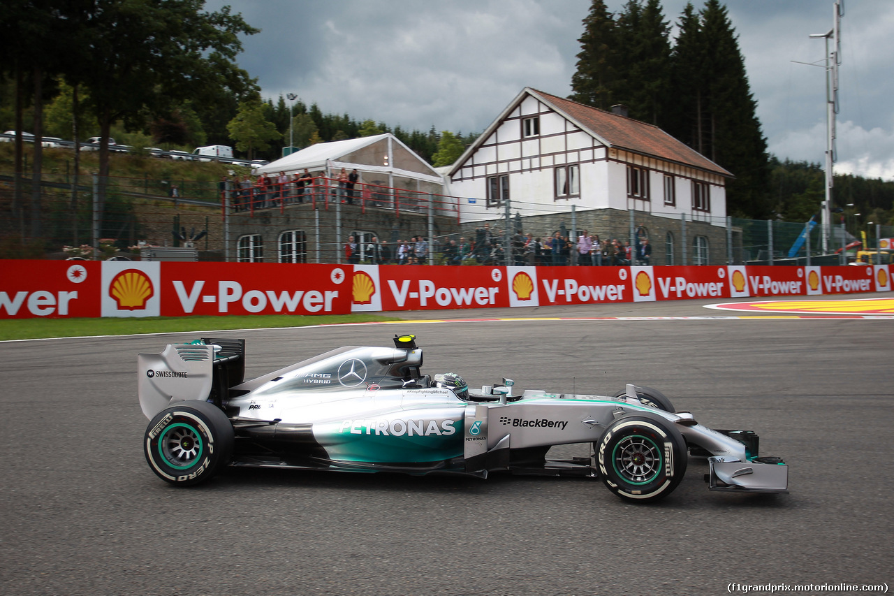GP BELGIO, 22.08.2014- Prove Libere 2, Nico Rosberg (GER) Mercedes AMG F1 W05