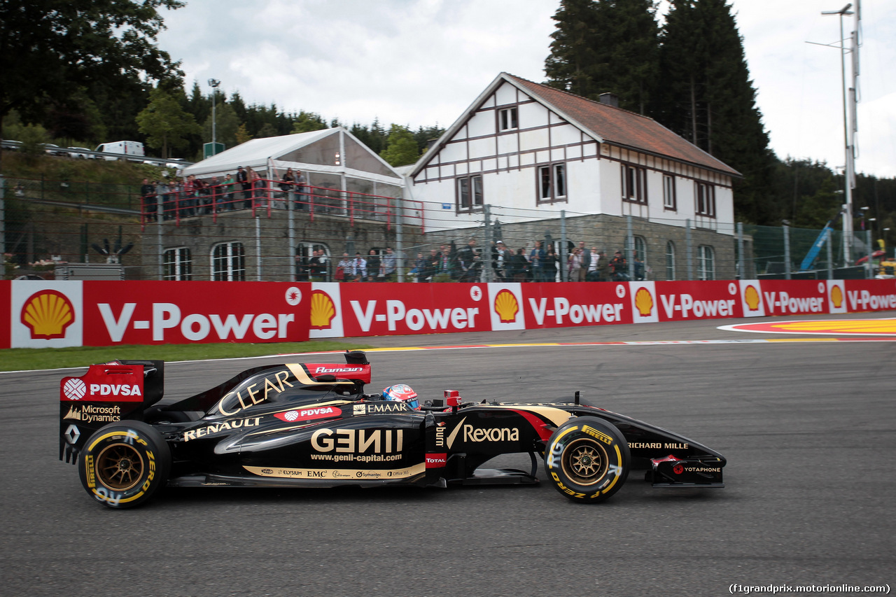 GP BELGIO, 22.08.2014- Prove Libere 2, Romain Grosjean (FRA) Lotus F1 Team E22