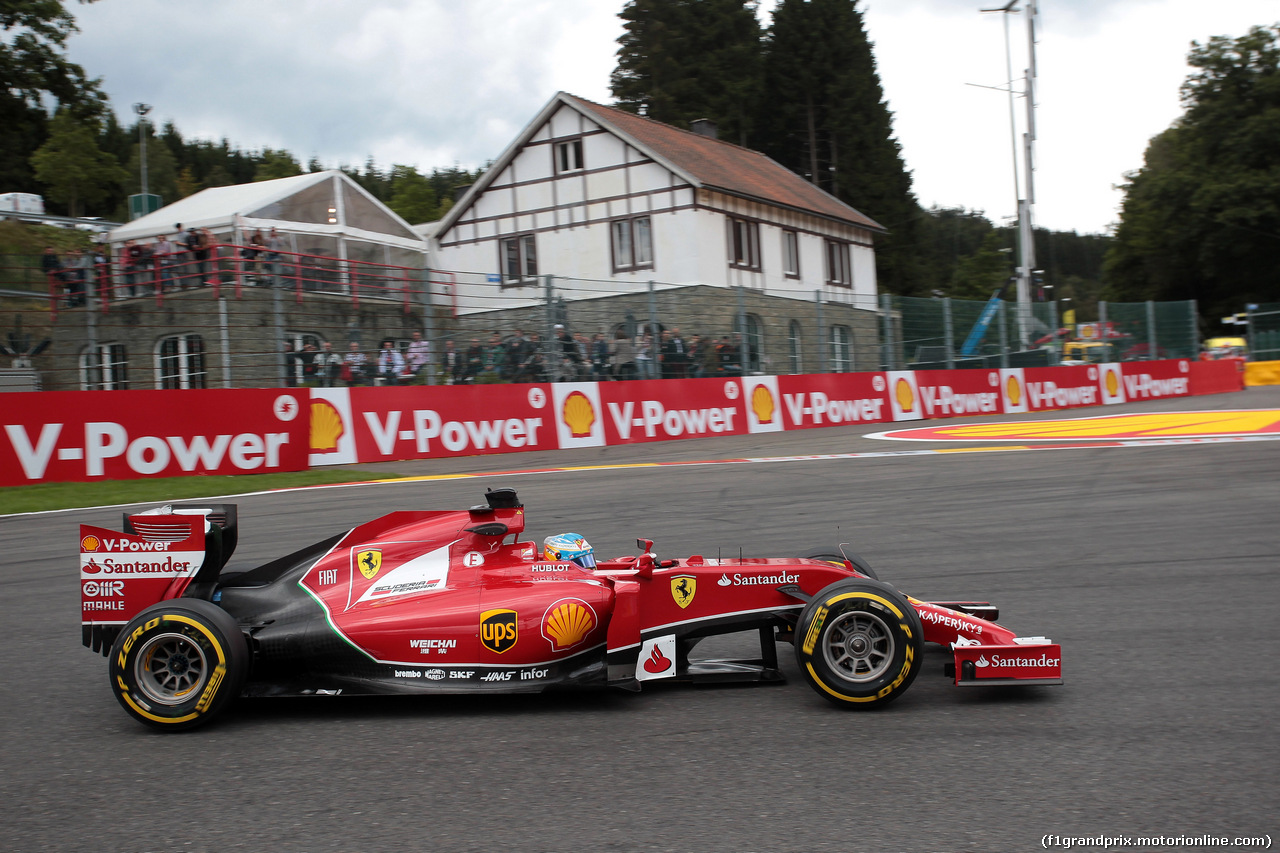 GP BELGIO, 22.08.2014- Prove Libere 2, Fernando Alonso (ESP) Ferrari F14-T