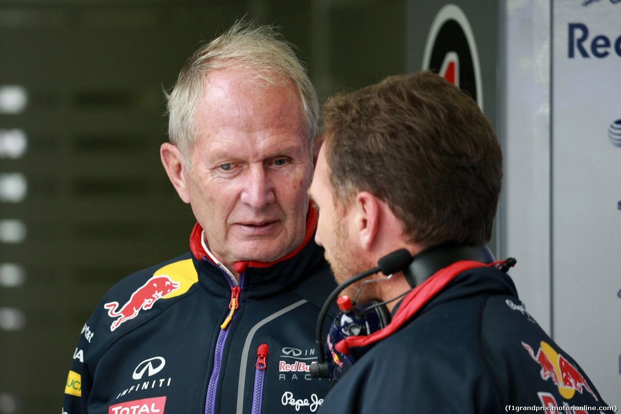 GP BELGIO, 22.08.2014- Prove Libere 2, Helmut Marko (AUT), Red Bull Racing, Red Bull Advisor e Christian Horner (GBR), Red Bull Racing, Sporting Director