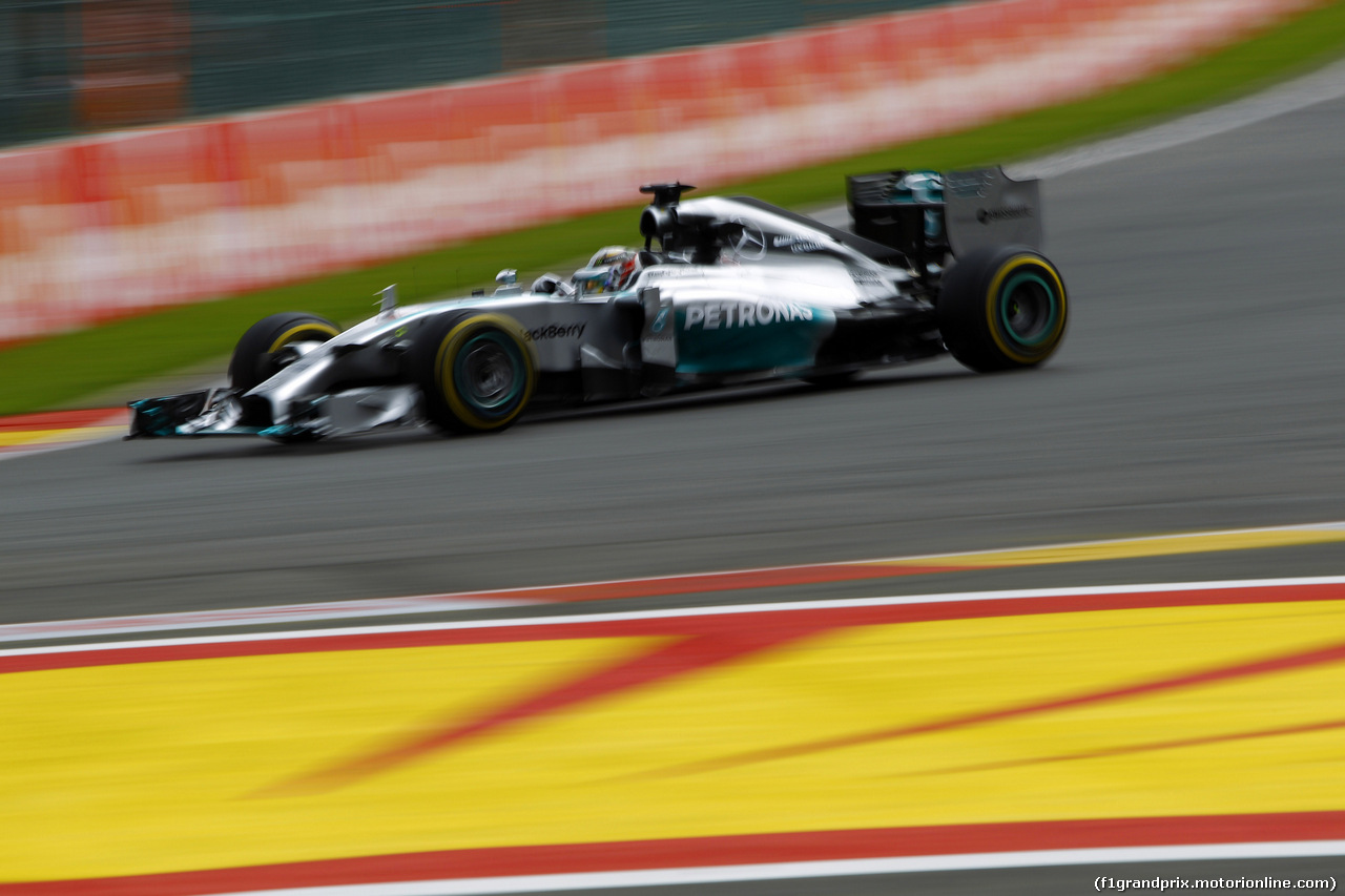 GP BELGIO, 22.08.2014- Prove Libere 2, Lewis Hamilton (GBR) Mercedes AMG F1 W05