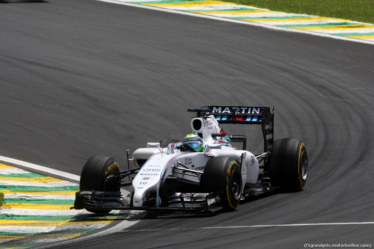 GP BRASILE, 09.11.2014 - Gara, Felipe Massa (BRA) Williams F1 Team FW36
