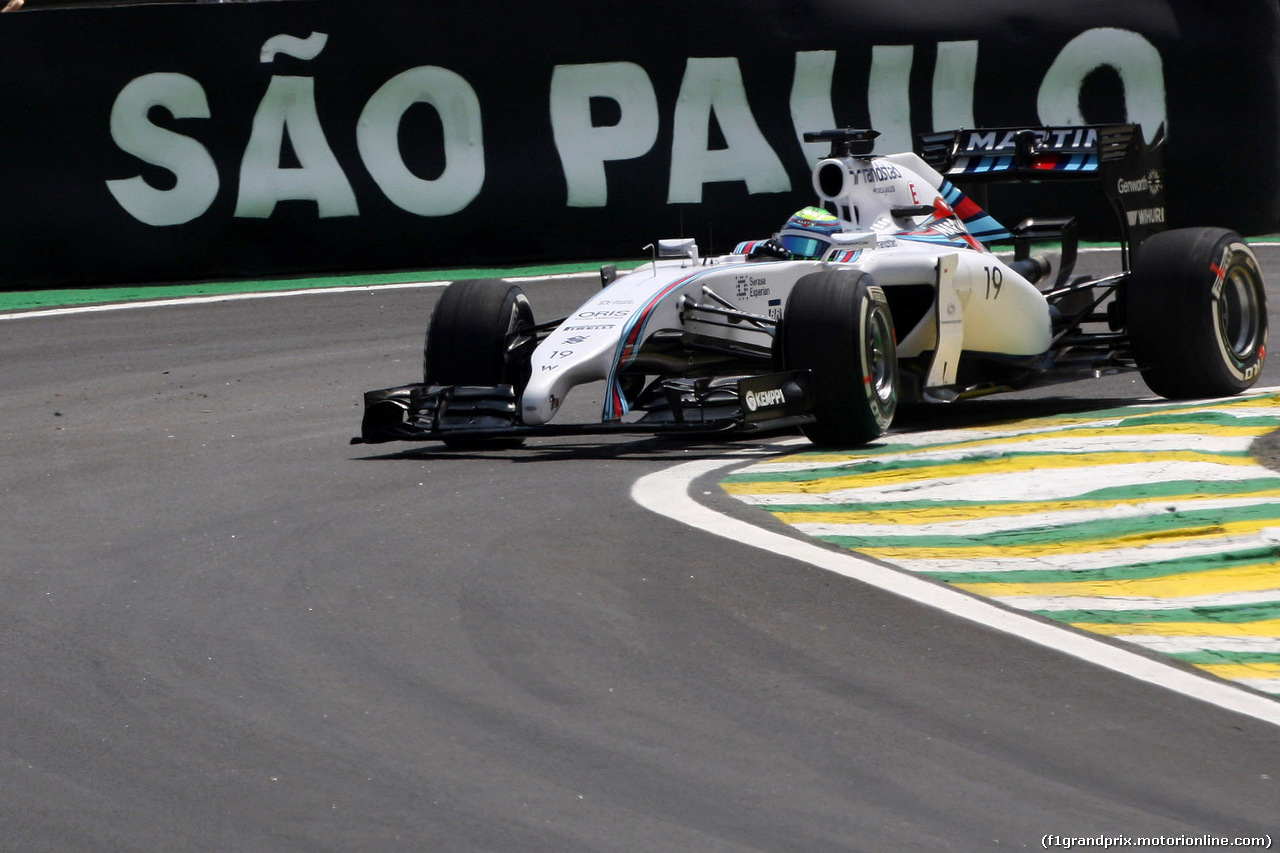 GP BRASILE, 09.11.2014 - Gara, Felipe Massa (BRA) Williams F1 Team FW36
